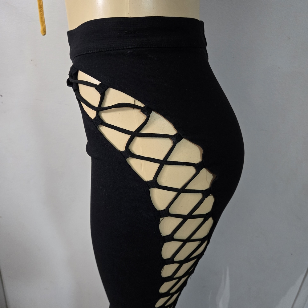 Fashion Nova Black Crisscross Leggings - Picture 13 of 17